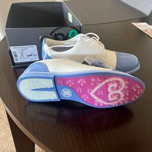 New In Box | G/Fore Women’s Cap Toe Spikeless Golf Shoes | 8 | White/Blue